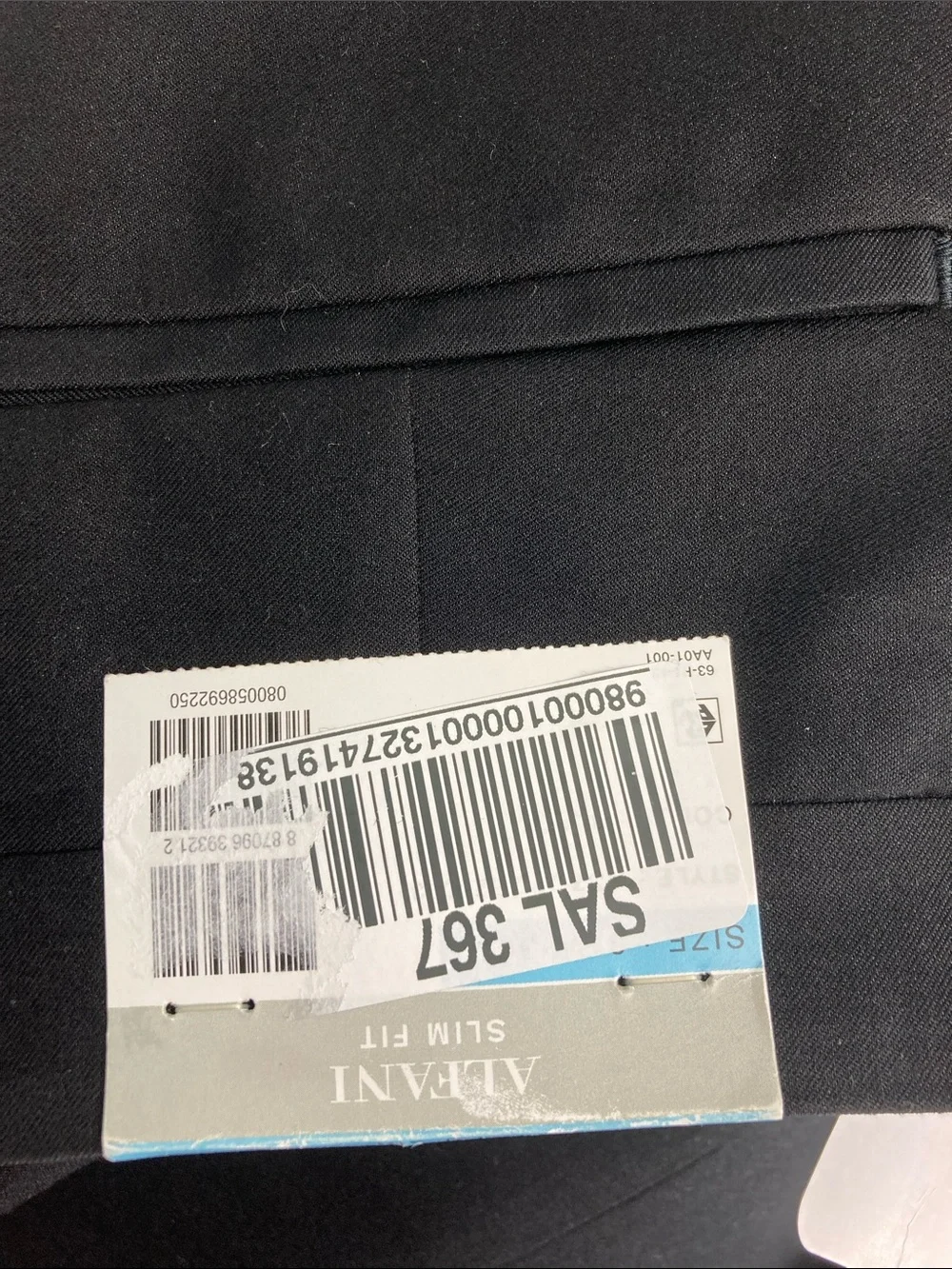 Alfani Mens Slim fit 2-pc Tuxedo Suit Jacket Blazer 38S Black Solid Pants 31W 30